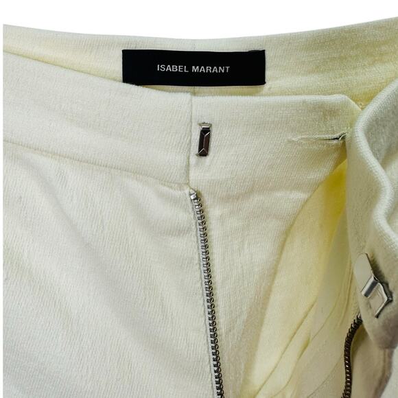 Isabel Marant Étoile Ecru White Linen Blend Cropped Trouser Pants Size 36 / US 2 - Picture 5 of 8